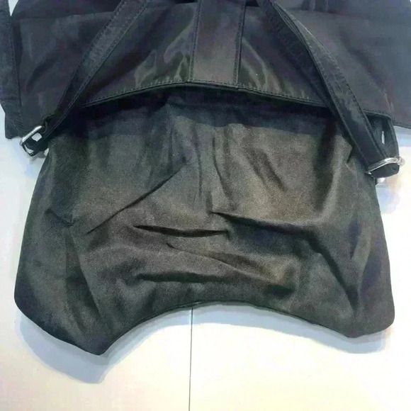 Unbranded Black Satin Bow Adjustable Crossbody Shoulder Bag Purple Skull Patch - Picture 9 of 15